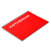 Carnet Couleur solide rouge | Nom blanc classique (Côté gauche)