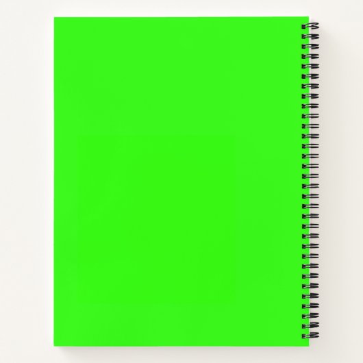 Carnet Couleur solide verte néon (Dos)