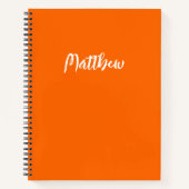 Carnet couleur unie néon orange -personnalisées (Devant)