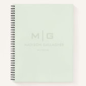 Carnet Couleur Vert Mousse Douce Pâle Lumière Douce Solid (Devant)