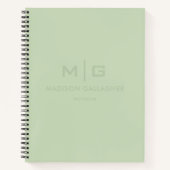 Carnet Couleur Vert Mousse Douce Pâle Lumière Douce Solid (Devant)