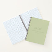 Carnet Couleur Vert Mousse Pâle Lumière Douce Solide Past (Intérieur)