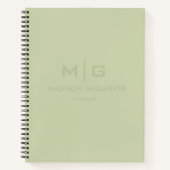 Carnet Couleur Vert Mousse Pâle Lumière Douce Solide Past (Devant)