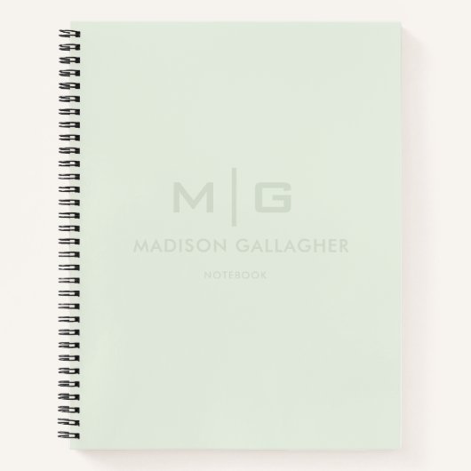 Carnet Couleur verte mousse pastel de lumière douce et so (Devant)