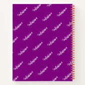 Carnet Couleur violet moderne - Nom initial Monogramme (Dos)