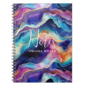 Carnet Couleurs arc-en-ciel esthétiques agate texture de  (Devant)