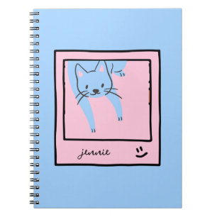 Carnet Couleurs Bleue et Rose de Chat Mignon