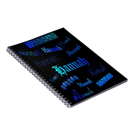 Carnet Couleurs bleues sur noir - Hannah (Côté Droit)