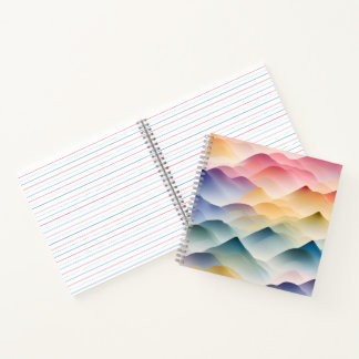 Carnet Couleurs d'aquarelle motif ondulé coloré