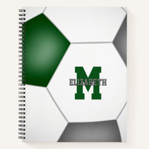 Carnet couleurs de l'équipe de football gris vert personn