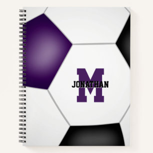 Carnet couleurs de l'équipe de football noir violet avec