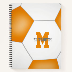 Carnet couleurs de l'équipe de football orange blanc brod
