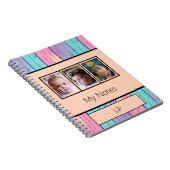 Carnet Couleurs de licorne 3 photo initiales pêche (Côté Droit)
