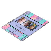 Carnet Couleurs de licorne 3 photo initiales violet (Côté gauche)