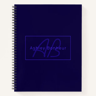 Carnet Couleurs Deep Purple Modernes   Nom et Monogramme 