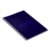 Carnet Couleurs Deep Purple Modernes | Nom et Monogramme  (Côté Droit)