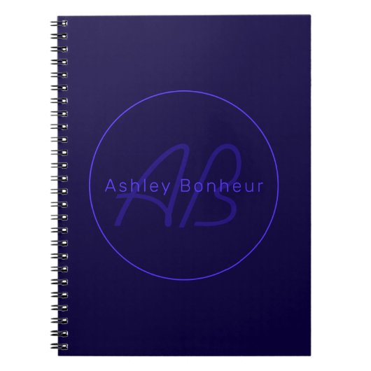 Carnet Couleurs Deep Purple Modernes | Nom et Monogramme  (Devant)