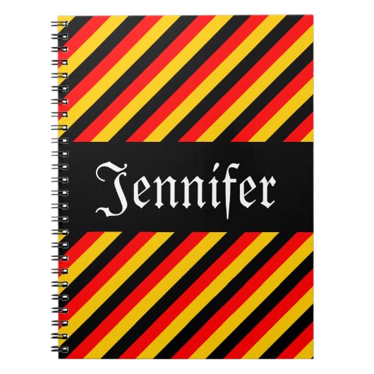 Carnet Couleurs du drapeau allemand Grandes Motif + Nom p (Devant)