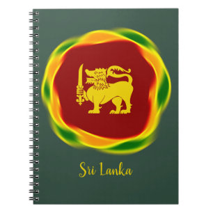 Carnet Couleurs du drapeau du Sri Lanka et Lion jaune Sin
