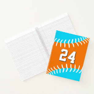 Carnet Couleurs d'une équipe de baseball softball w numér