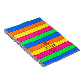 CARNET COULEURS FLUORO NEON CLAIR LIGNES ORANGE JAUNE ROS (Côté Droit)