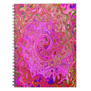 Carnet Couleurs marbrées roses chaudes Abstrait torse rét