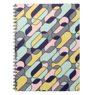 Carnet Couleurs pâles géométriques : Motif rétro
