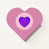 Carnet Couleurs pastel & coeurs violets battre (Dos)