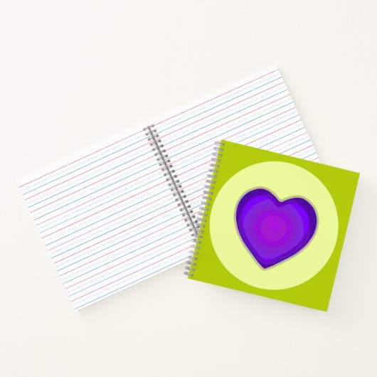 Carnet Couleurs pastel & coeurs violets battre (Intérieur)