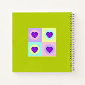 Carnet Couleurs pastel & coeurs violets battre (Dos)