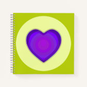 Carnet Couleurs pastel & coeurs violets battre (Devant)