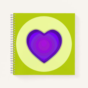 Carnet Couleurs pastel & coeurs violets battre