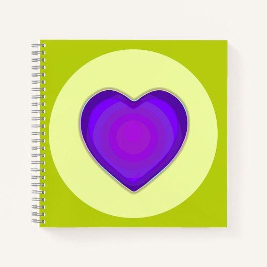 Carnet Couleurs pastel & coeurs violets battre (Devant)