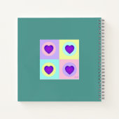 Carnet Couleurs pastel & coeurs violets battre (Dos)