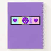 Carnet Couleurs pastel & coeurs violets battre (Dos)