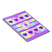 Carnet Couleurs pastel & coeurs violets battre (Côté Droit)