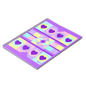 Carnet Couleurs pastel & coeurs violets battre (Côté gauche)