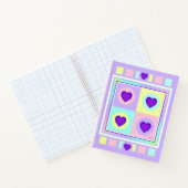 Carnet Couleurs pastel & coeurs violets battre (Intérieur)