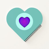 Carnet Couleurs pastel & coeurs violets battre (Dos)