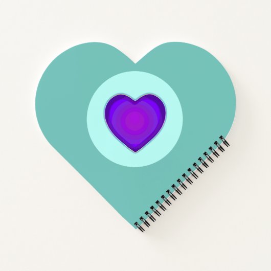 Carnet Couleurs pastel & coeurs violets battre (Dos)