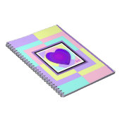 Carnet Couleurs pastel & coeurs violets battre (Côté Droit)