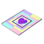Carnet Couleurs pastel & coeurs violets battre (Côté gauche)