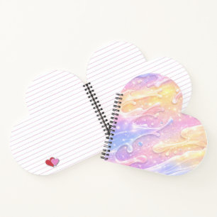 Carnet Couleurs pastel rose et violet art IA