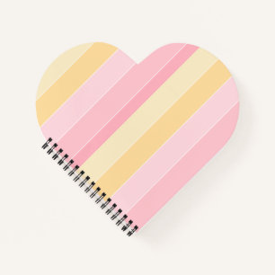 Carnet Couleurs Pastel Rose Vanille Jaune Blanc Rayé