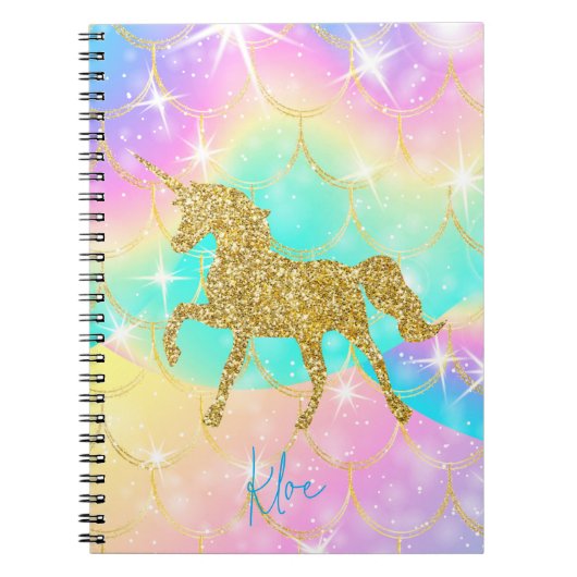 Carnet couleurs pastel unicorne (Devant)