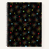Carnet Couleurs personnalisées de point rétro atomique de (Devant)