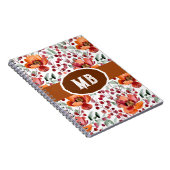Carnet Couleurs Terreuses, Fleurs d'Automne Monogrammées (Côté Droit)