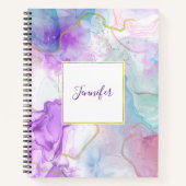 Carnet Couleurs violettes, vertes, roses, élégantes (Devant)