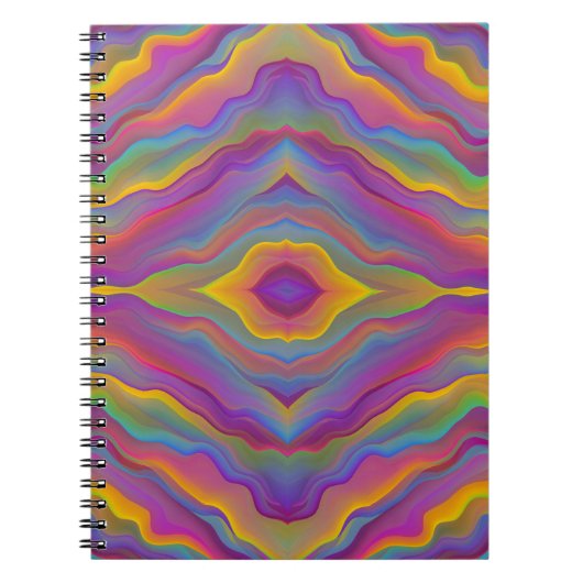 CARNET COULEURS VIVES ABSTRAITES ONDULÉES (Devant)