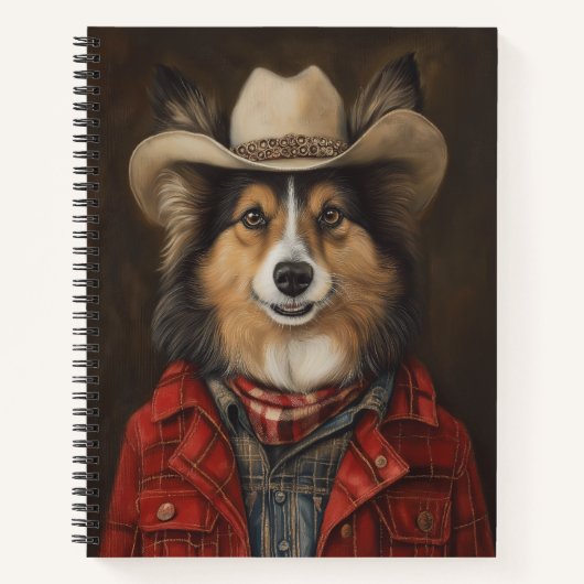 Carnet Country Cowboy Shetland Sheepdog | Étagère (Devant)